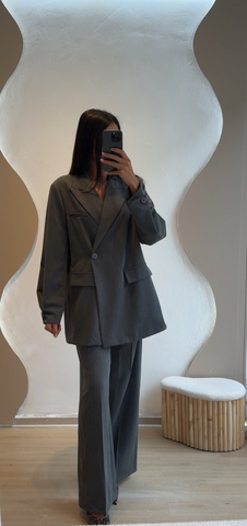 Ensemble blazer chic Gris