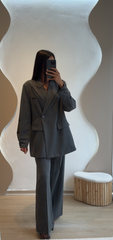 Ensemble blazer chic Gris