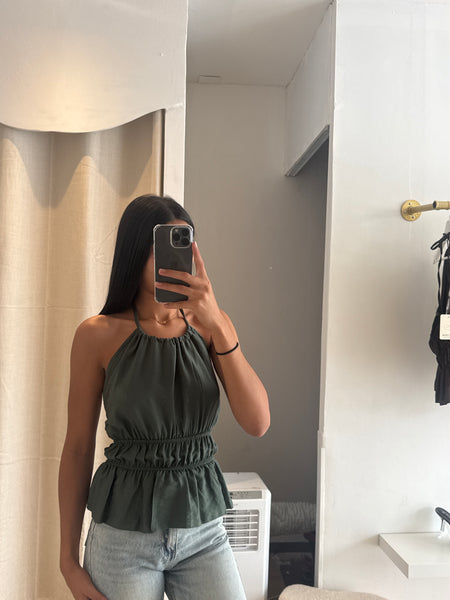 Haut léger dos nus Vert