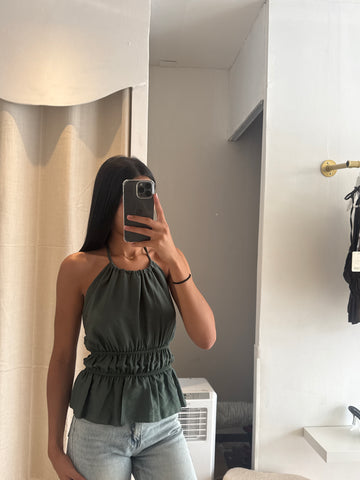 Haut léger dos nus Vert