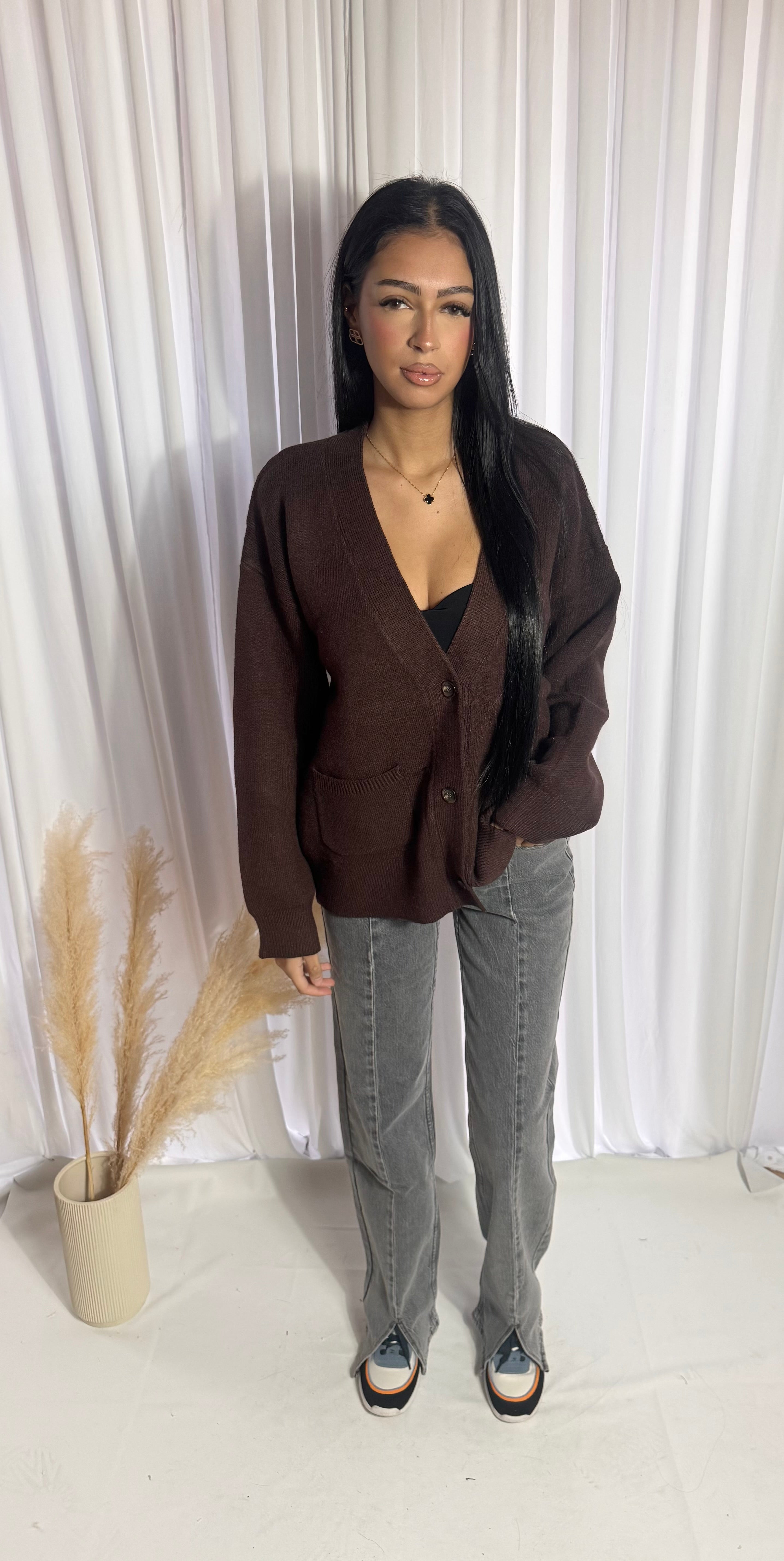 Cardigan Asia marron