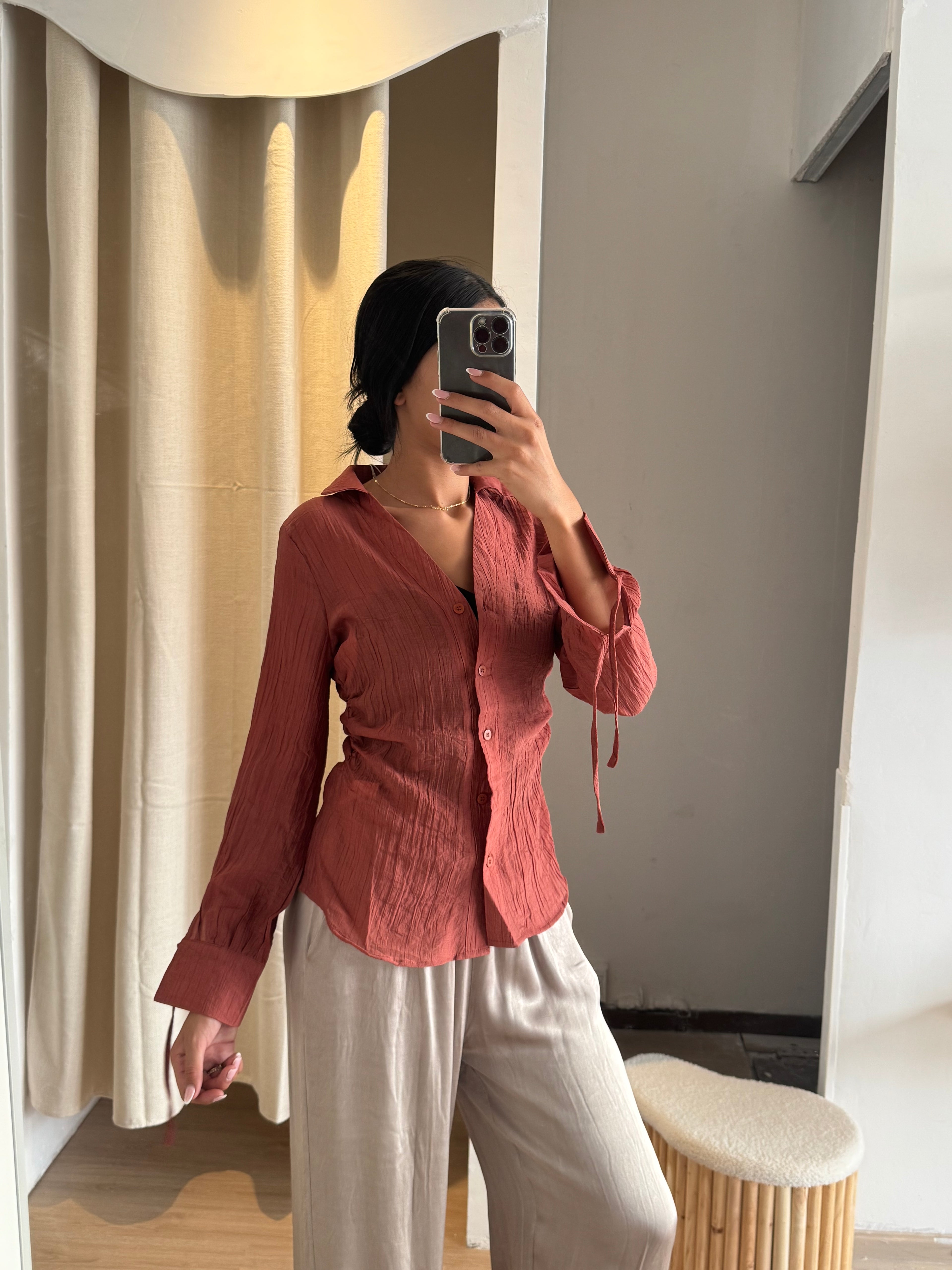 Chemisier terracotta