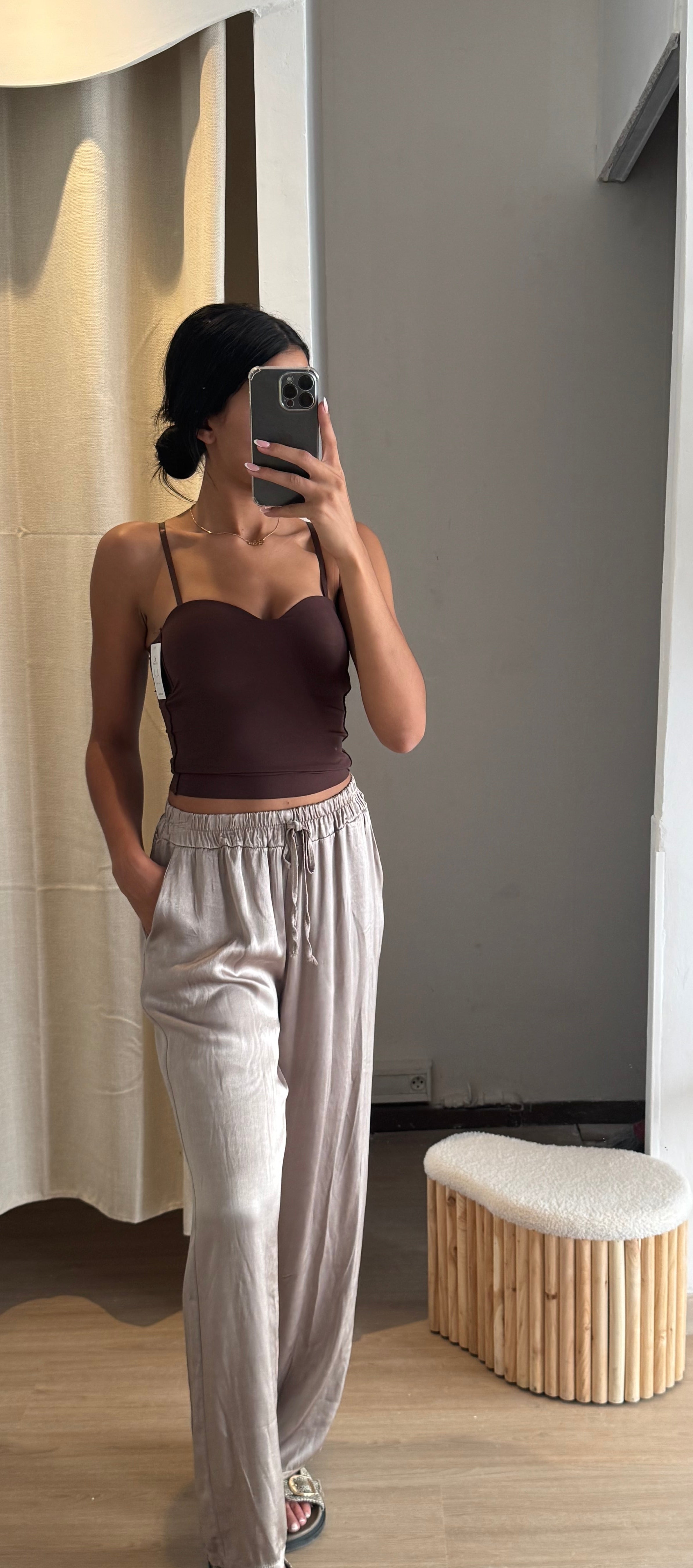 Débardeur avec coque marron