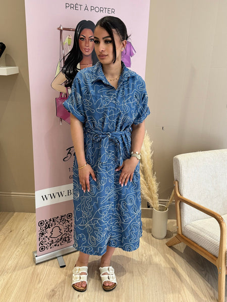 Robe motif [bleu]