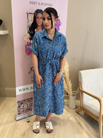 Robe motif [bleu]