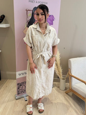 Robe motif [beige]
