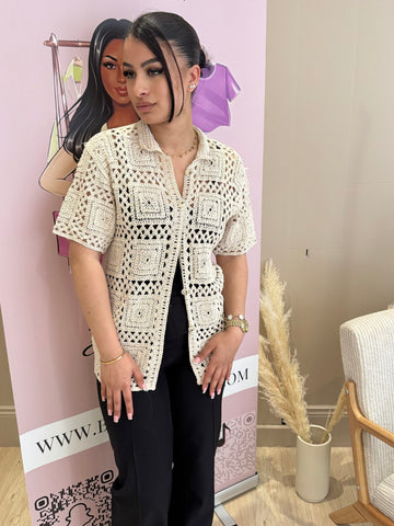 Gilet crochées [Beige]